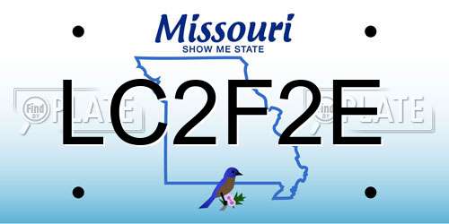 LC2F2E Missouri License Plate