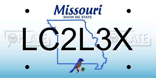 LC2L3X Missouri License Plate