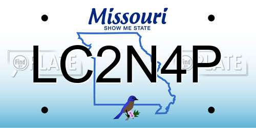 LC2N4P Missouri License Plate