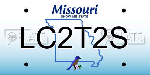LC2T2S Missouri License Plate