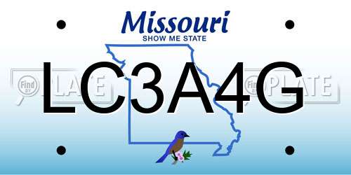 LC3A4G Missouri License Plate