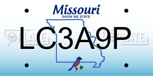 LC3A9P Missouri License Plate