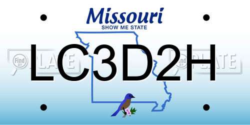 LC3D2H Missouri License Plate