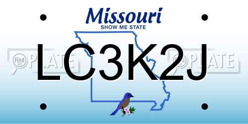 LC3K2J Missouri License Plate