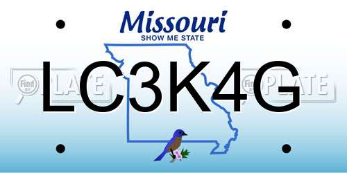 LC3K4G Missouri License Plate