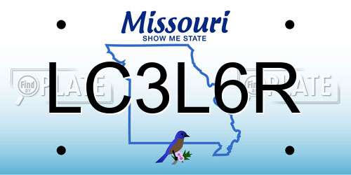 LC3L6R Missouri License Plate