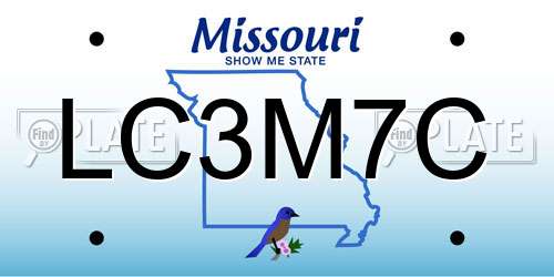 LC3M7C Missouri License Plate