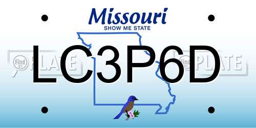 LC3P6D Missouri License Plate