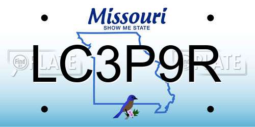 LC3P9R Missouri License Plate