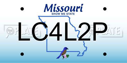 LC4L2P Missouri License Plate