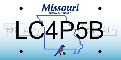 LC4P5B Missouri License Plate
