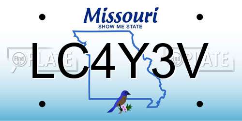 LC4Y3V Missouri License Plate