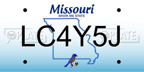 LC4Y5J Missouri License Plate