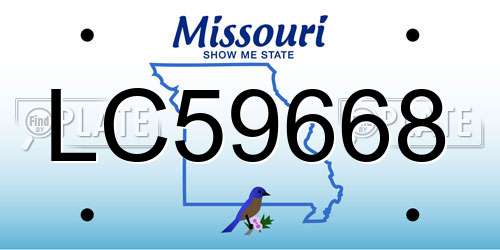 LC59668 Missouri License Plate