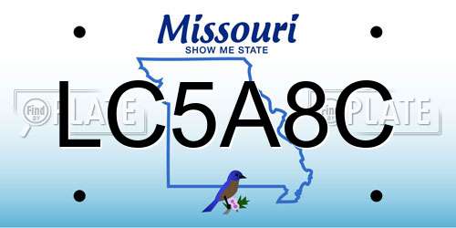 LC5A8C Missouri License Plate