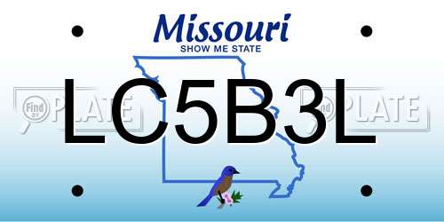 LC5B3L Missouri License Plate