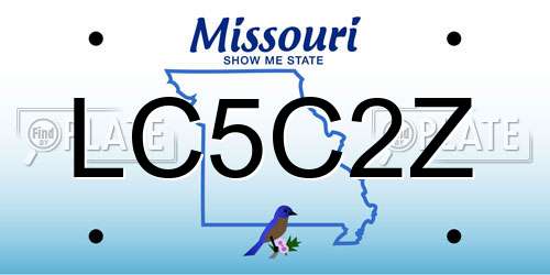 LC5C2Z Missouri License Plate