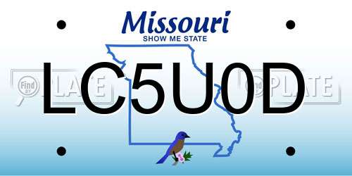 LC5U0D Missouri License Plate