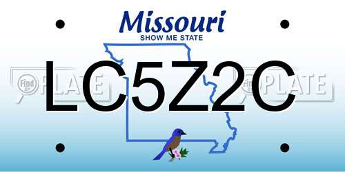 LC5Z2C Missouri License Plate