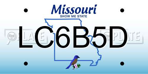 LC6B5D Missouri License Plate