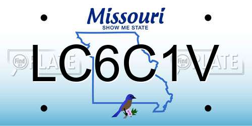 LC6C1V Missouri License Plate