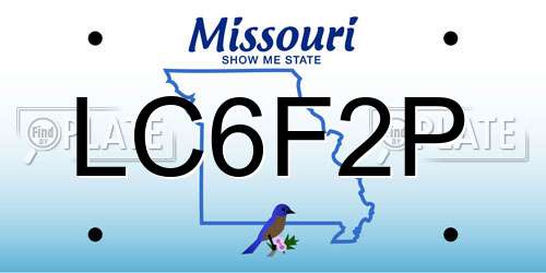 LC6F2P Missouri License Plate