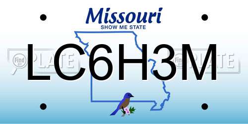 LC6H3M Missouri License Plate