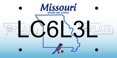 LC6L3L Missouri License Plate