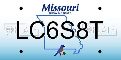 LC6S8T Missouri License Plate