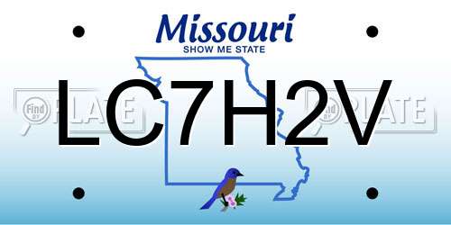LC7H2V Missouri License Plate