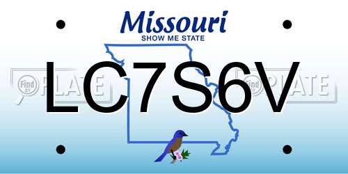 LC7S6V Missouri License Plate