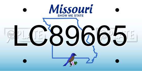 LC89665 Missouri License Plate