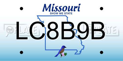 LC8B9B Missouri License Plate