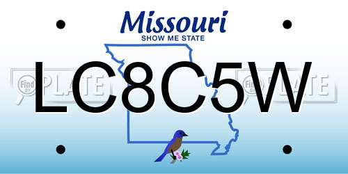 LC8C5W Missouri License Plate