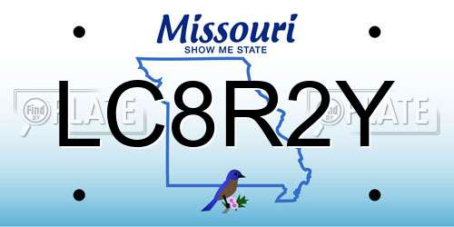 LC8R2Y Missouri License Plate