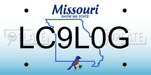 LC9L0G Missouri License Plate
