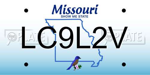 LC9L2V Missouri License Plate