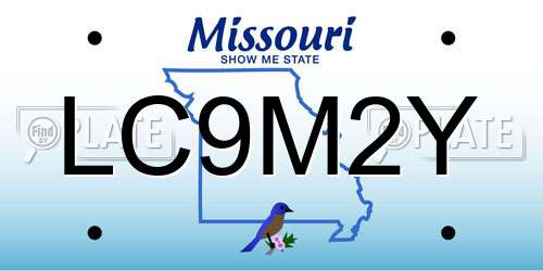 LC9M2Y Missouri License Plate