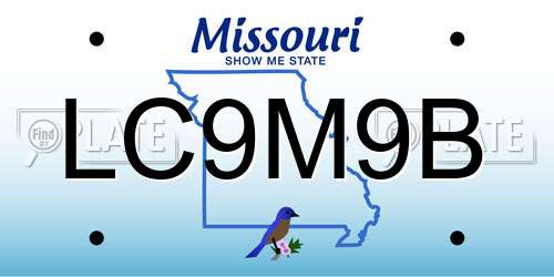 LC9M9B Missouri License Plate