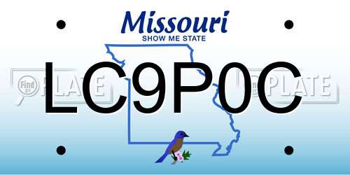 LC9P0C Missouri License Plate