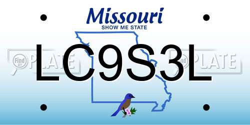 LC9S3L Missouri License Plate