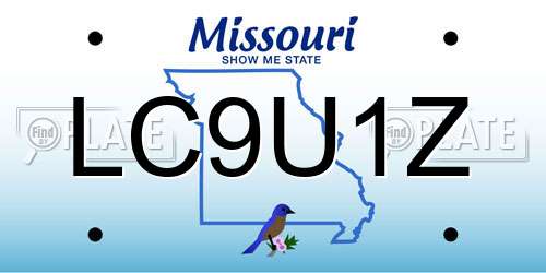 LC9U1Z Missouri License Plate