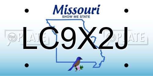LC9X2J Missouri License Plate