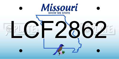 LCF2862 Missouri License Plate
