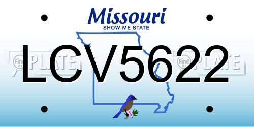 LCV5622 Missouri License Plate