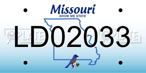 LD02033 Missouri License Plate