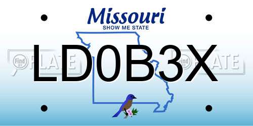 LD0B3X Missouri License Plate