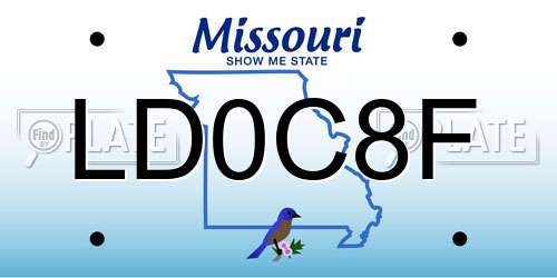 LD0C8F Missouri License Plate