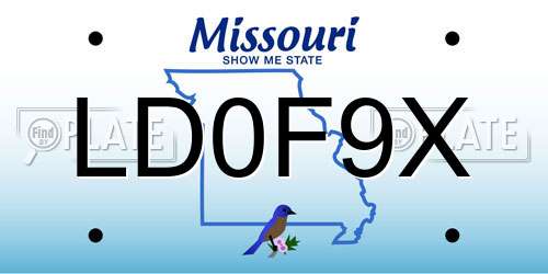 LD0F9X Missouri License Plate