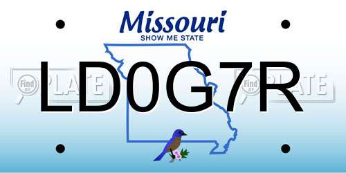 LD0G7R Missouri License Plate